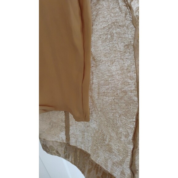 Handmade Bohemian Maxi Skirt Neutral Metallic Gold Floral Design 16 EUC Gorgeous - Picture 5 of 10